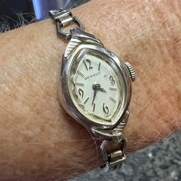 Antique woman’s “Benrus” Swiss Watch, 10K RGP w/stainless steel back 10k RGP Silver 1960 main image 3